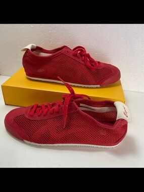 Onitsuka Tiger by Asics Red Mesh Lace-Up Sneakers